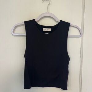 Babaton Black Sleeveless Cropped Crewneck Tank